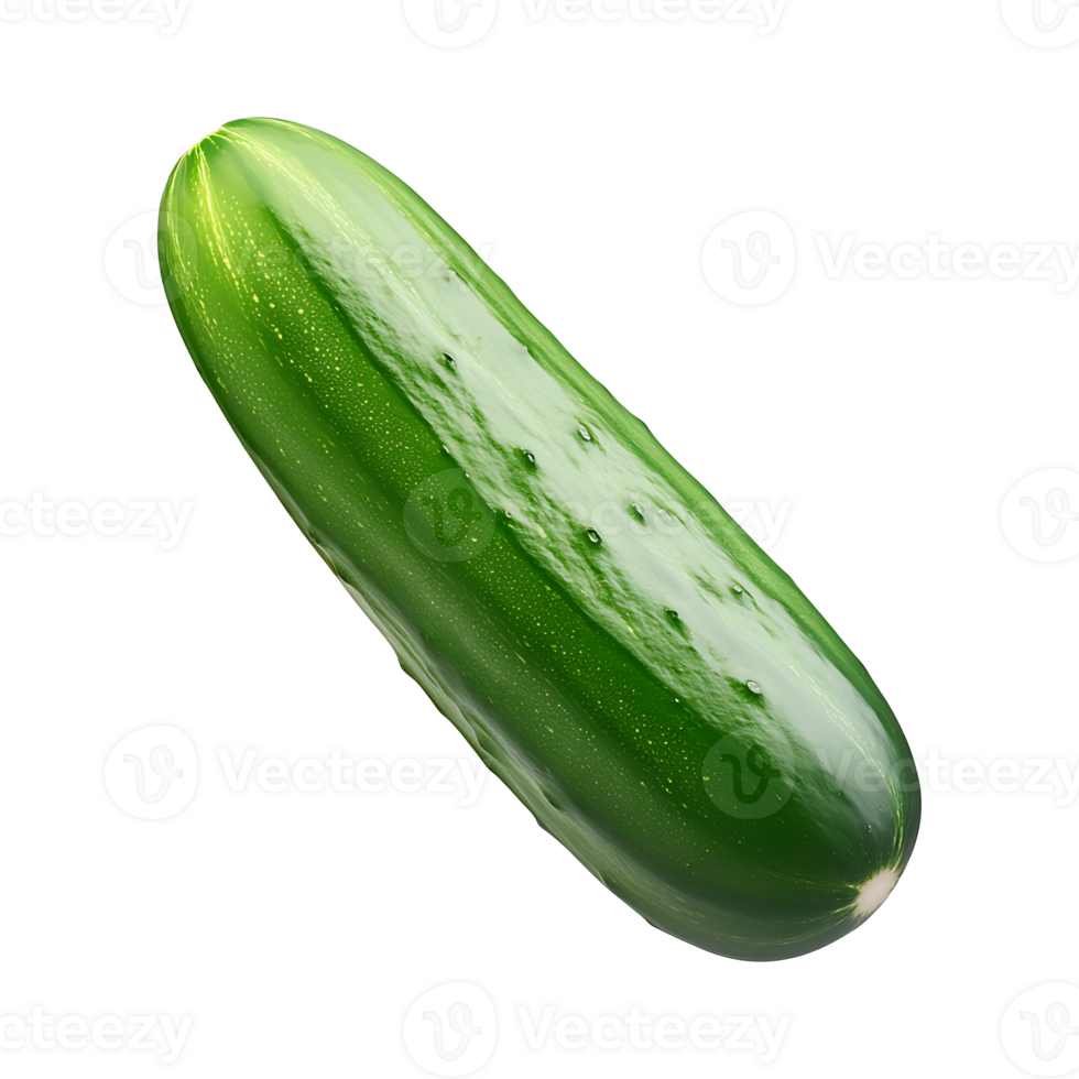 Fresh green cucumber isolated png