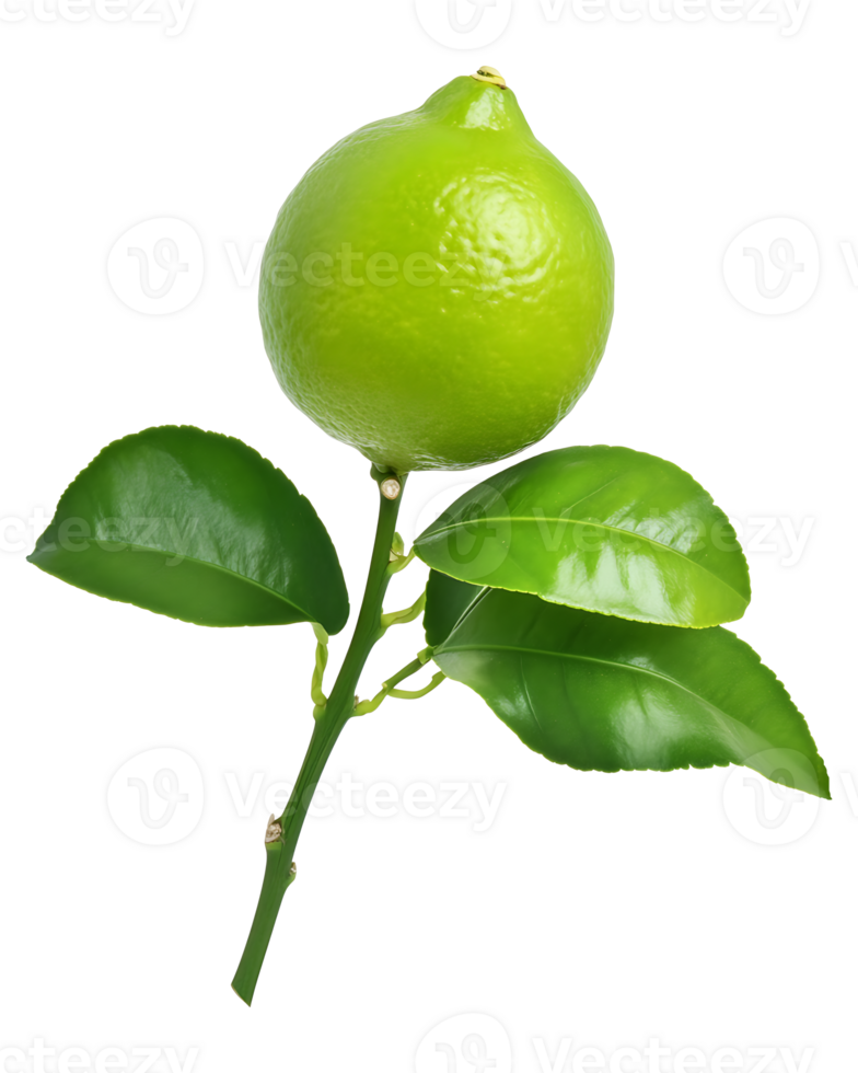 Fresh lime with leaves on a branch png