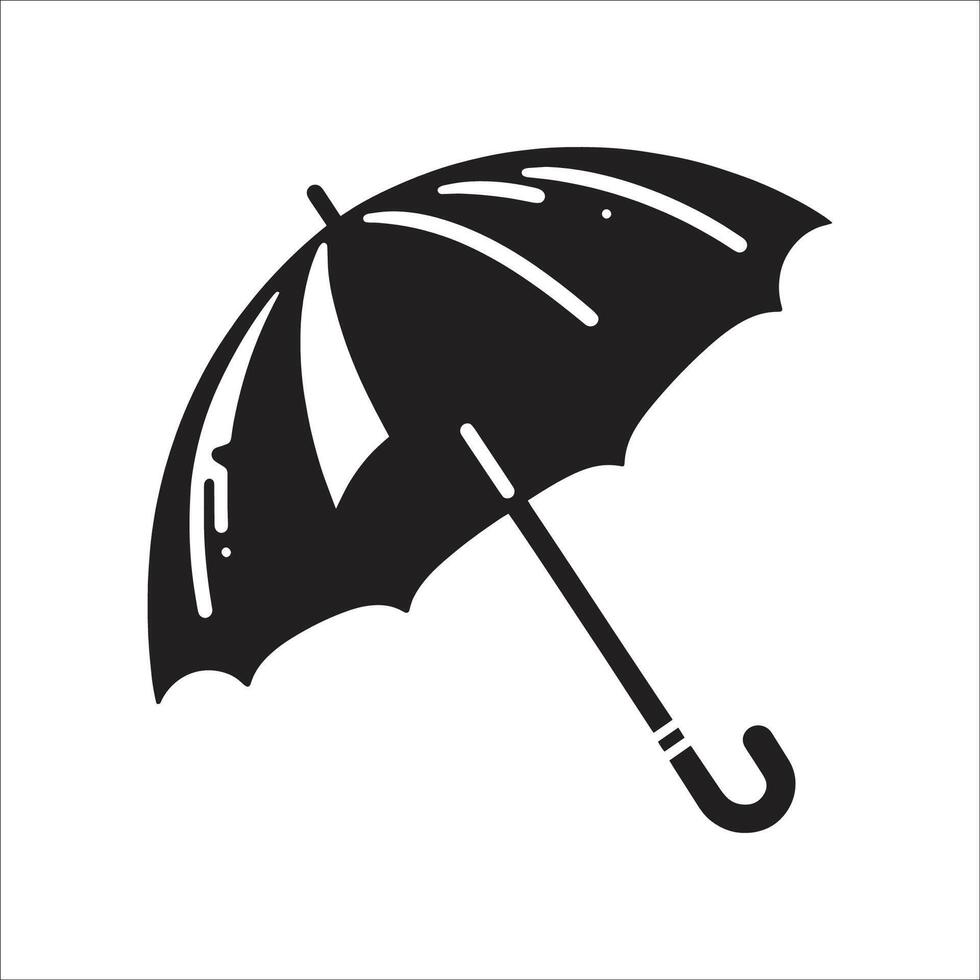 Umbrella Symbol Icon Silhouette Design On White Background vector