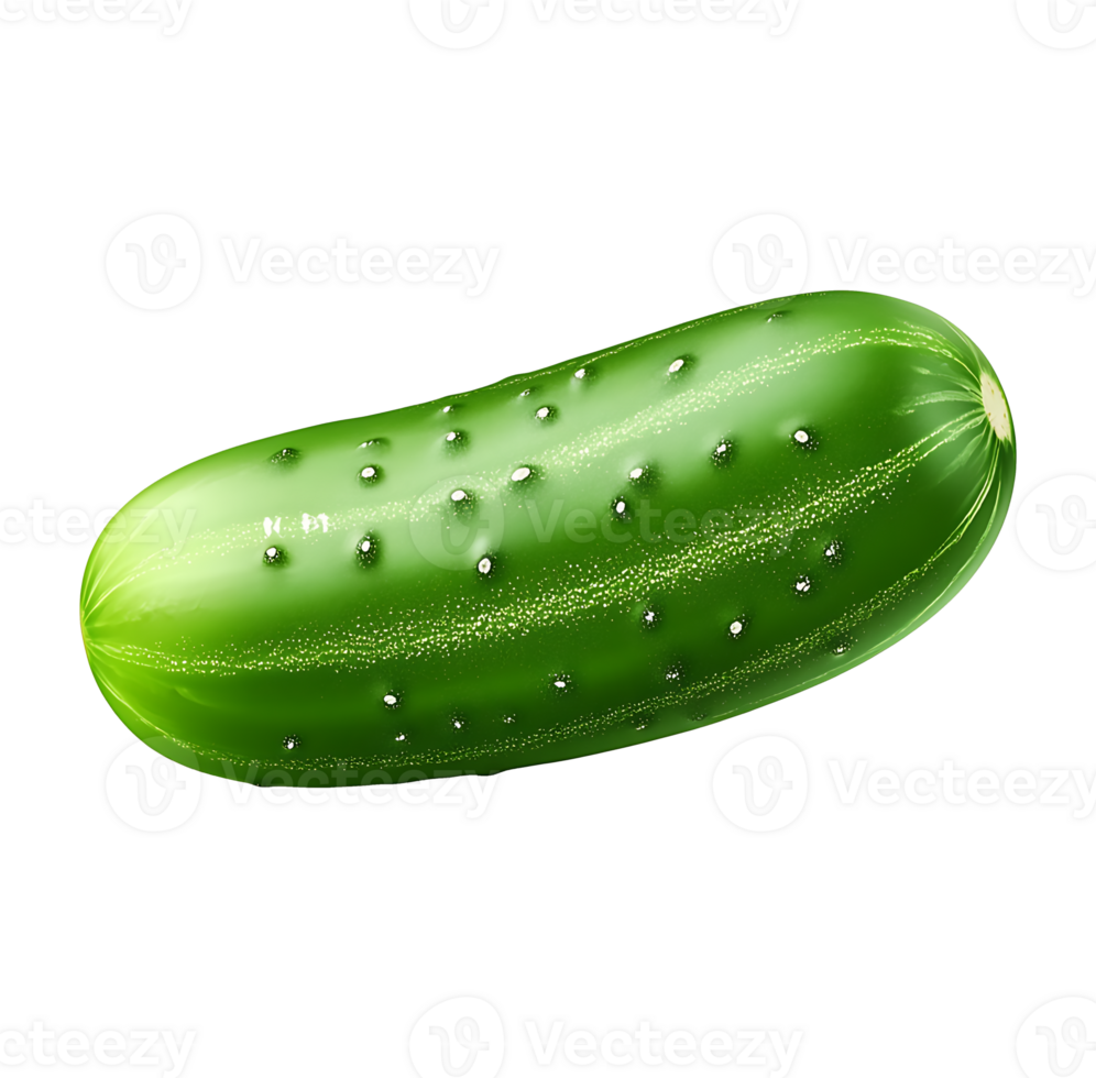 Single, ripe cucumber isolated png