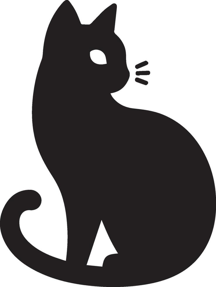 a black silhouette of a cat vector