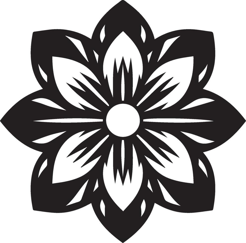 black and white flower mandala vector