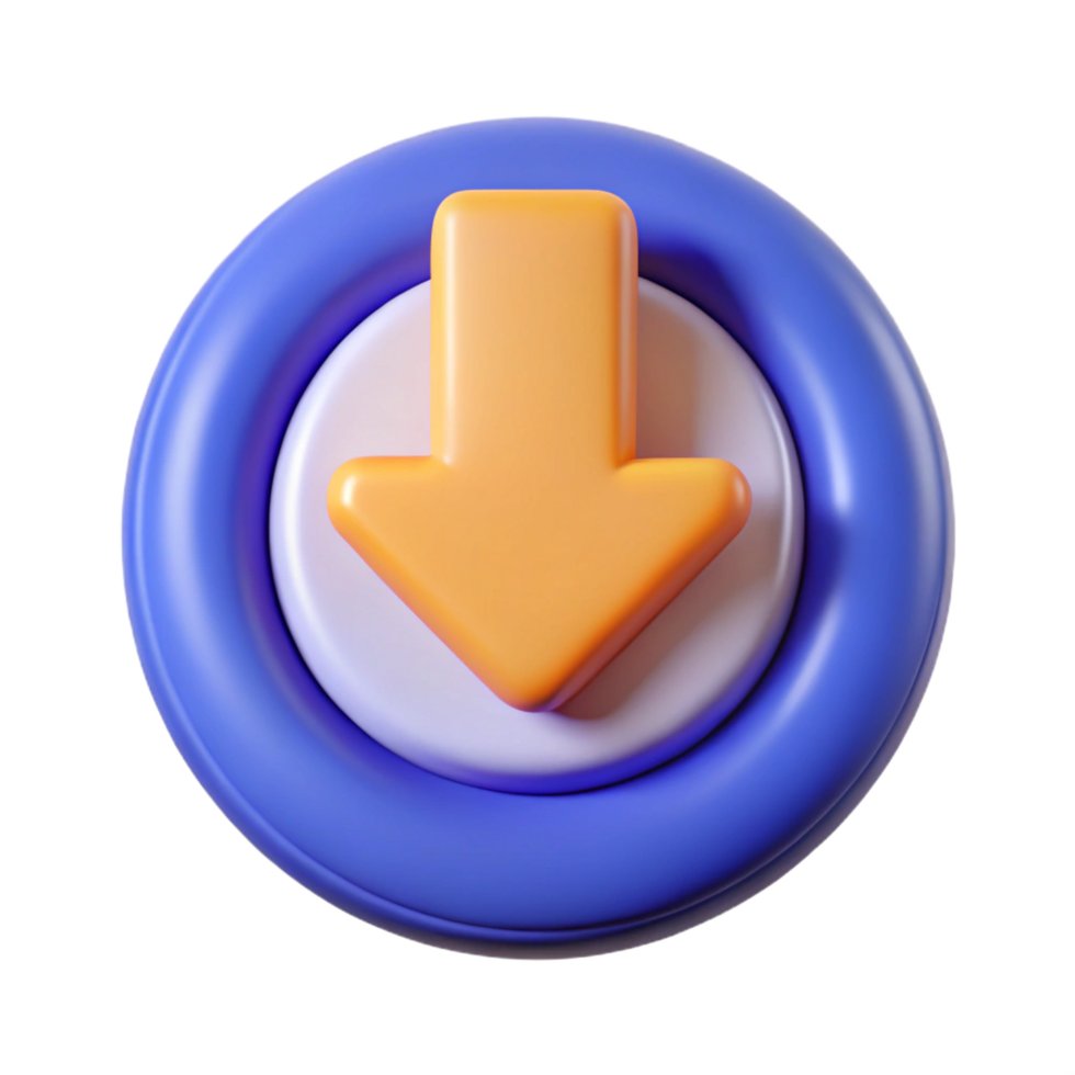 download button with arrow icon, transparent background png