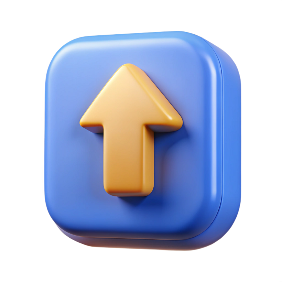 blue and yellow arrow icon on transparent background png
