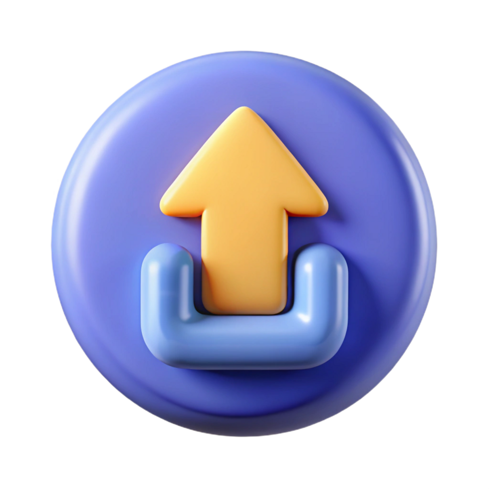 an arrow pointing up in a blue button png