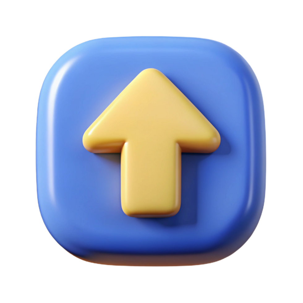a blue and yellow arrow pointing up png