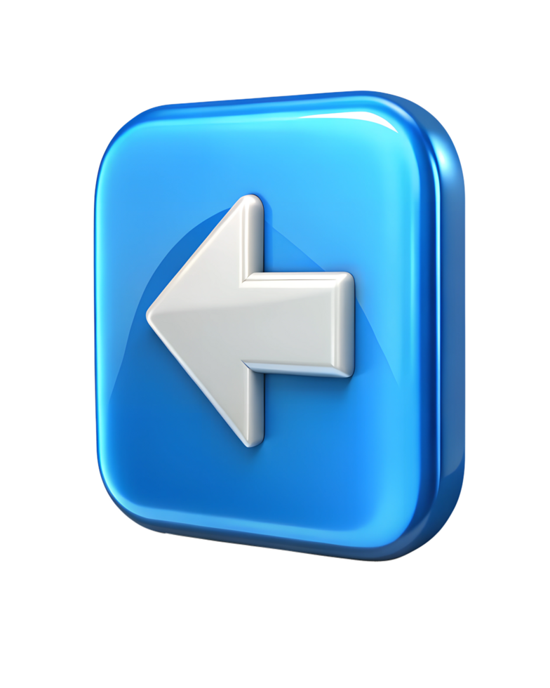blue arrow pointing left on transparent background png