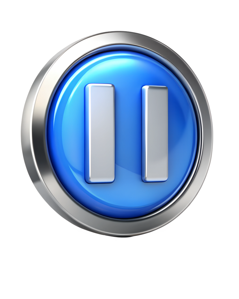 blue button with two silver bars on it png