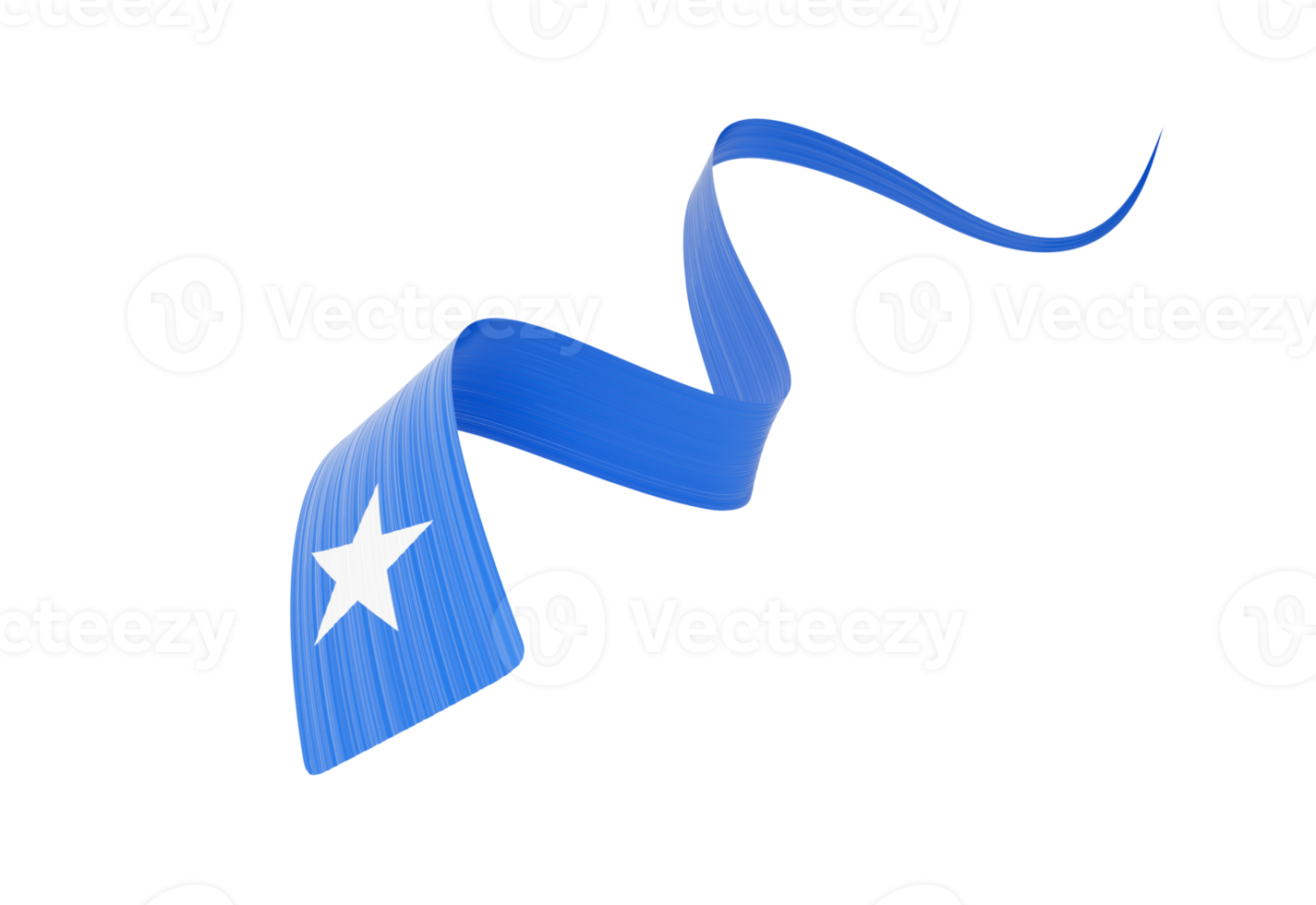 3D ribbon design featuring the flag of Somalia with a shiny, wavy effect. 3d Illustration png
