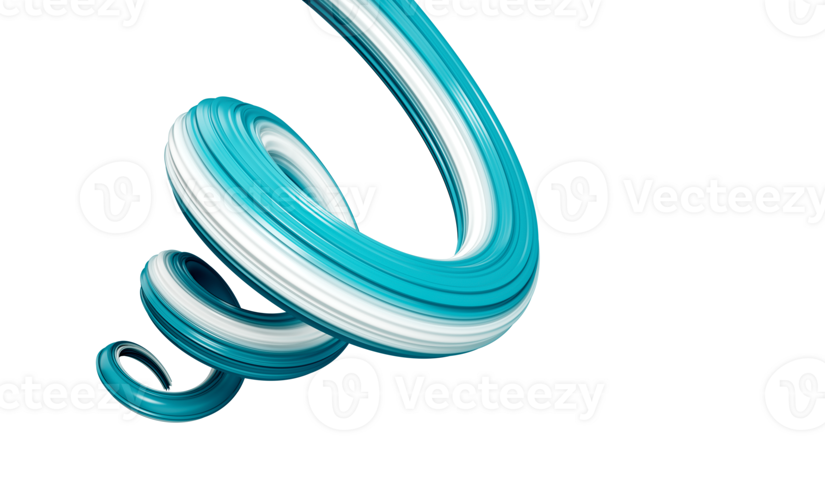 Cervical Cancer Awareness Spiral Ribbon With Gradient From Light Blue To White, 3d illustration png