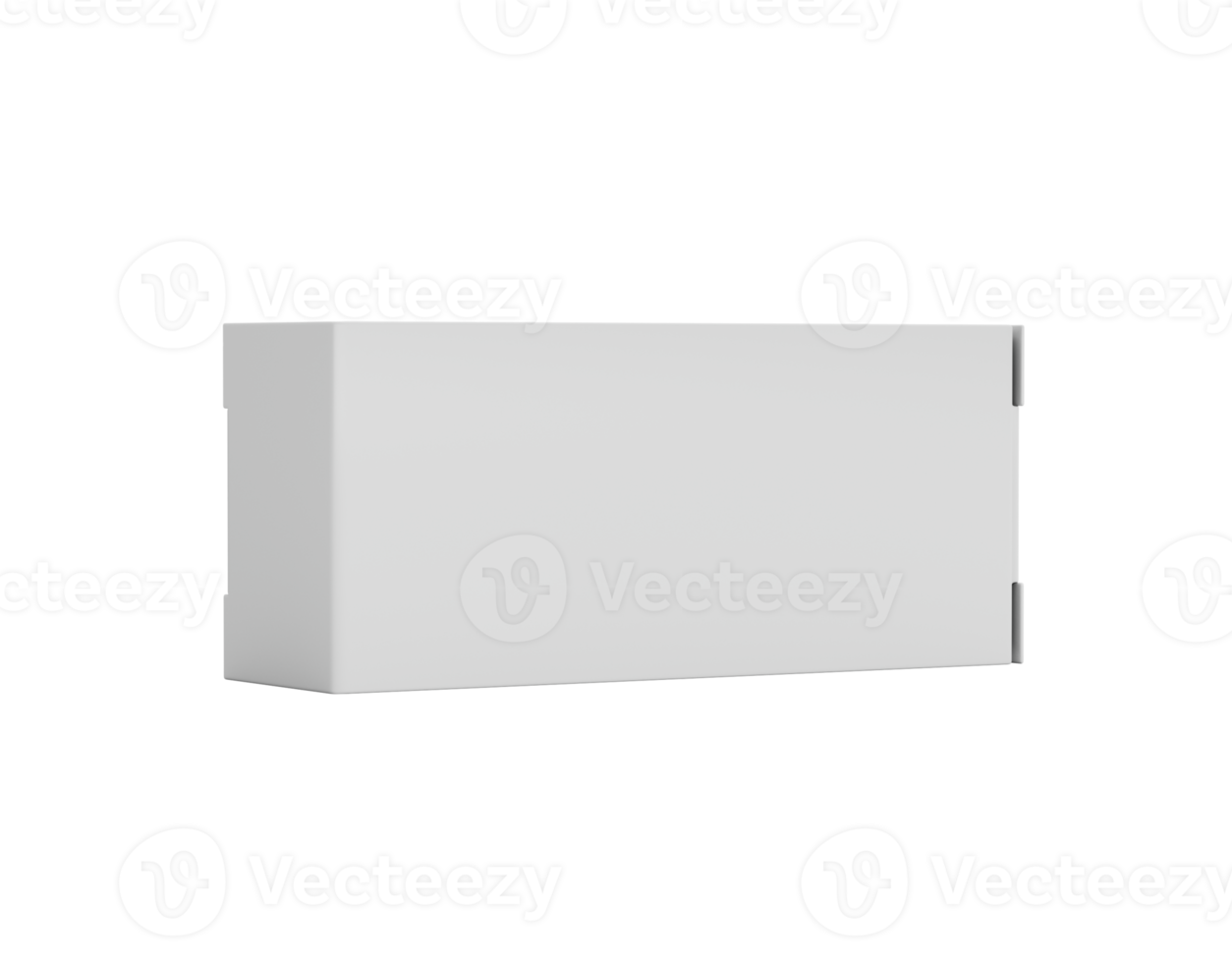 3d Empty White Rectangular Cardboard Box Mock Up Design, 3d Illustration png