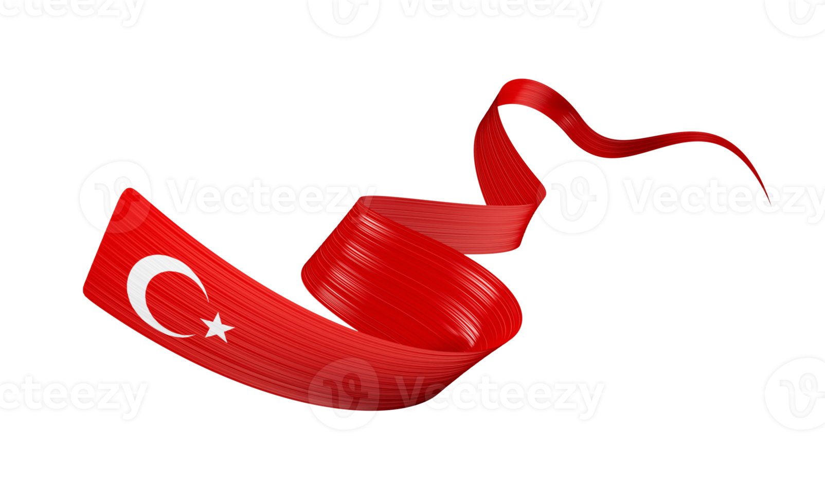 3d Flag Of Turkey 3d Shiny Waving Turkey Ribbon Flag On White Background 3d Illustration png