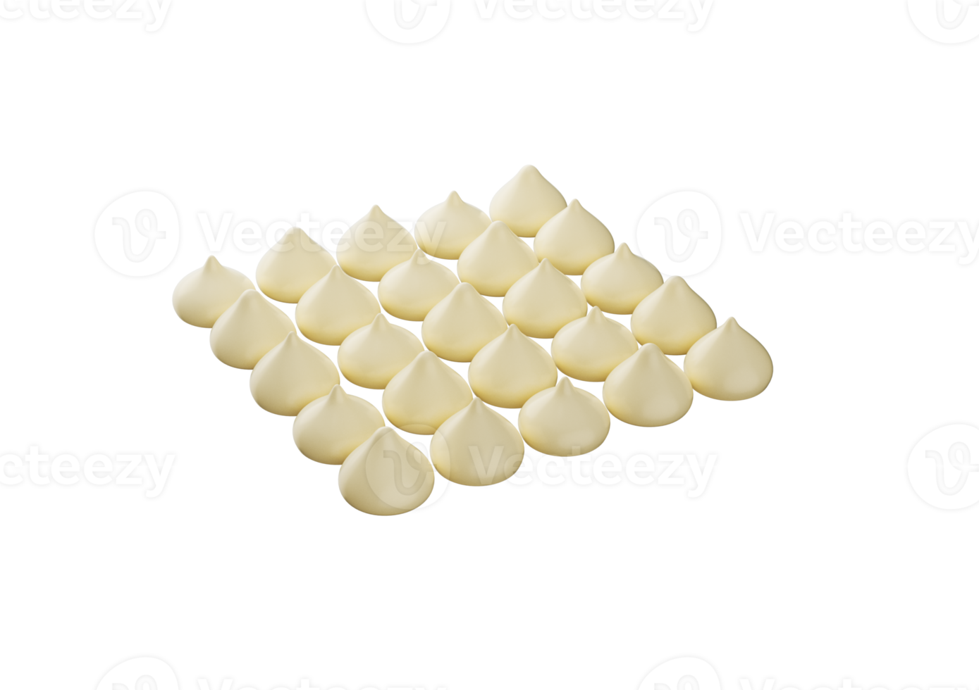 Cute Chocolate Chips Or Vanilla Creamy Morsels 3D Illustration png