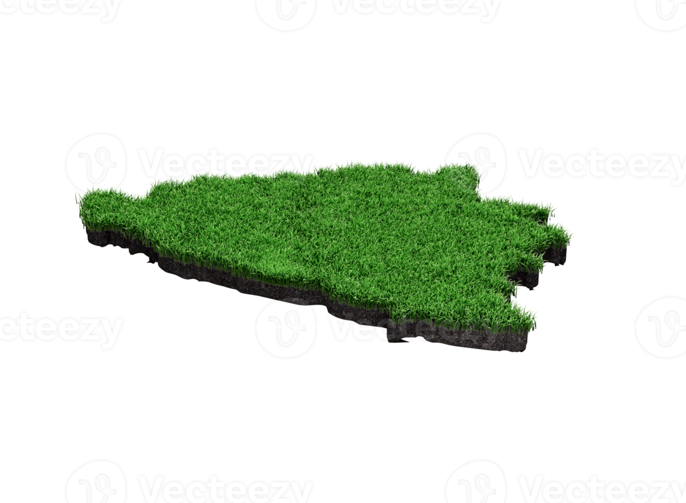 Bosnia Map Soil Land Geology Cross Section Green Grass And Rock Ground Texture 3d Illustration png