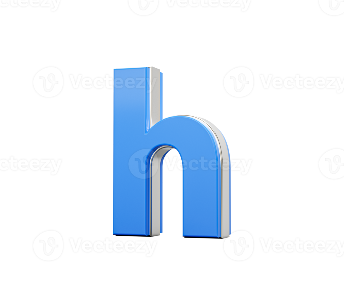 Blue Small Letter h Alphabet h Gleams With Its Sleek Modern Design With Sharp Edges 3D Illustration png