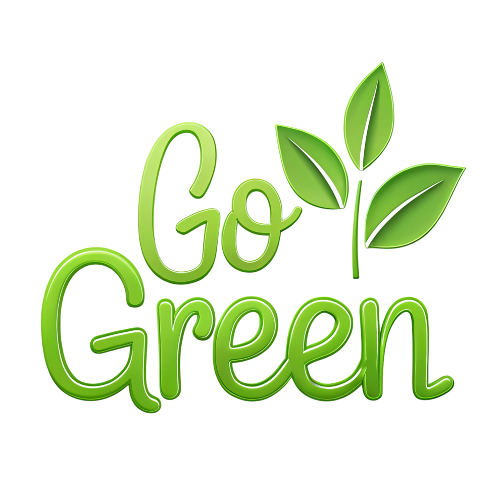 Go Green - Eco-Friendly Motivational Phrase png