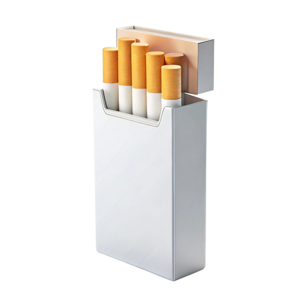 Realistic 3D Model of a Cigarette Pack with Cigarettes png