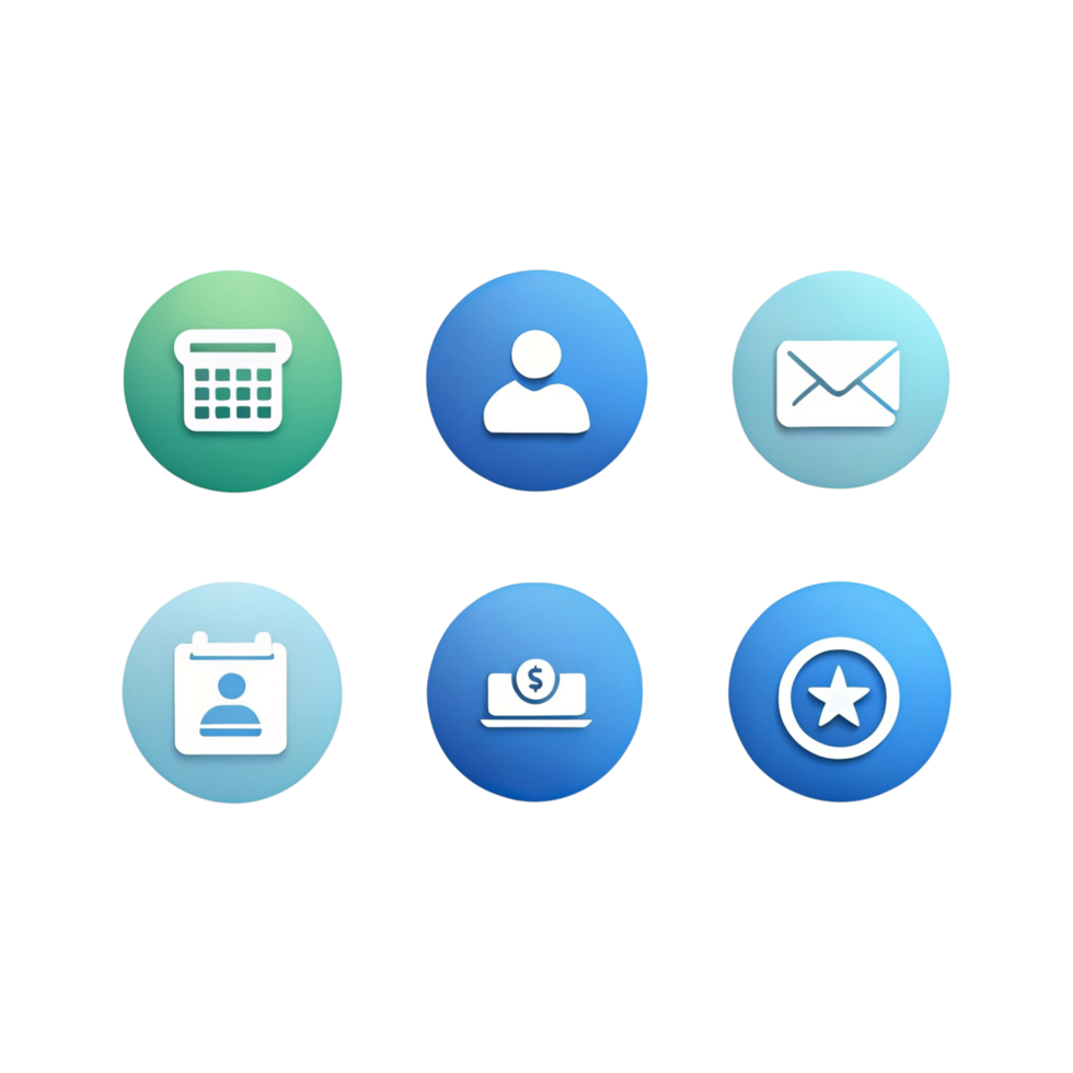 User Interface Icons for Scheduling, Communication, and Finance png