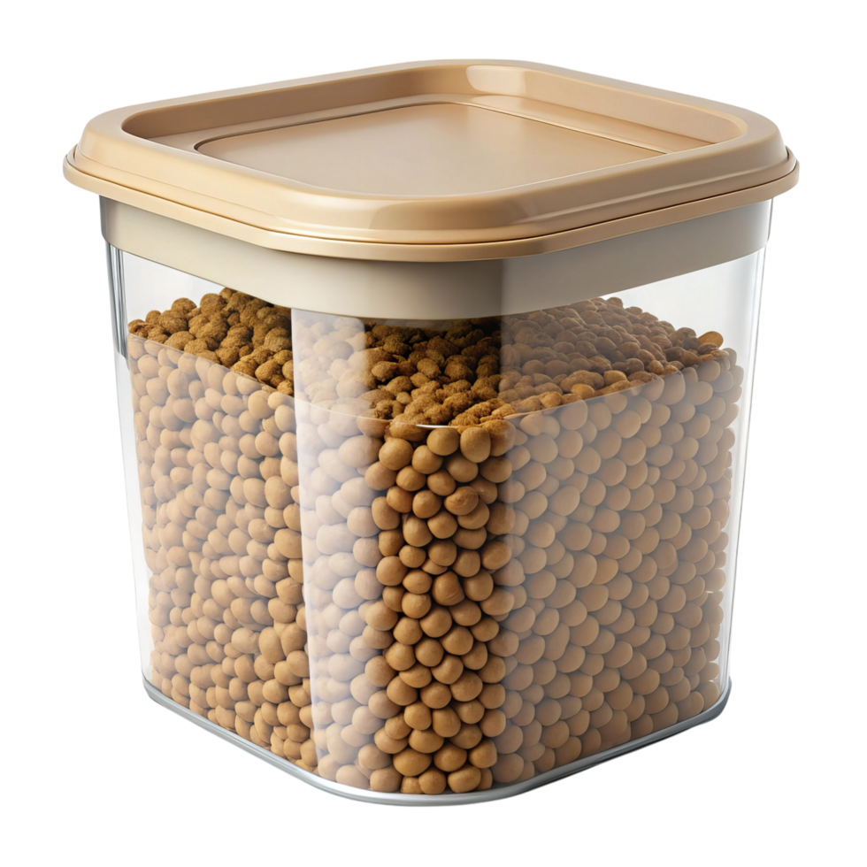 Beige-Lids Clear Plastic Storage Container Filled with Food png