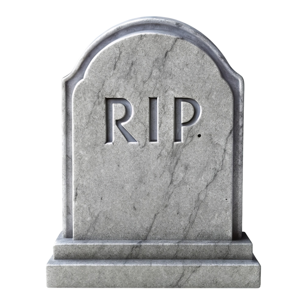 Gray Granite Tombstone with RIP Inscription png
