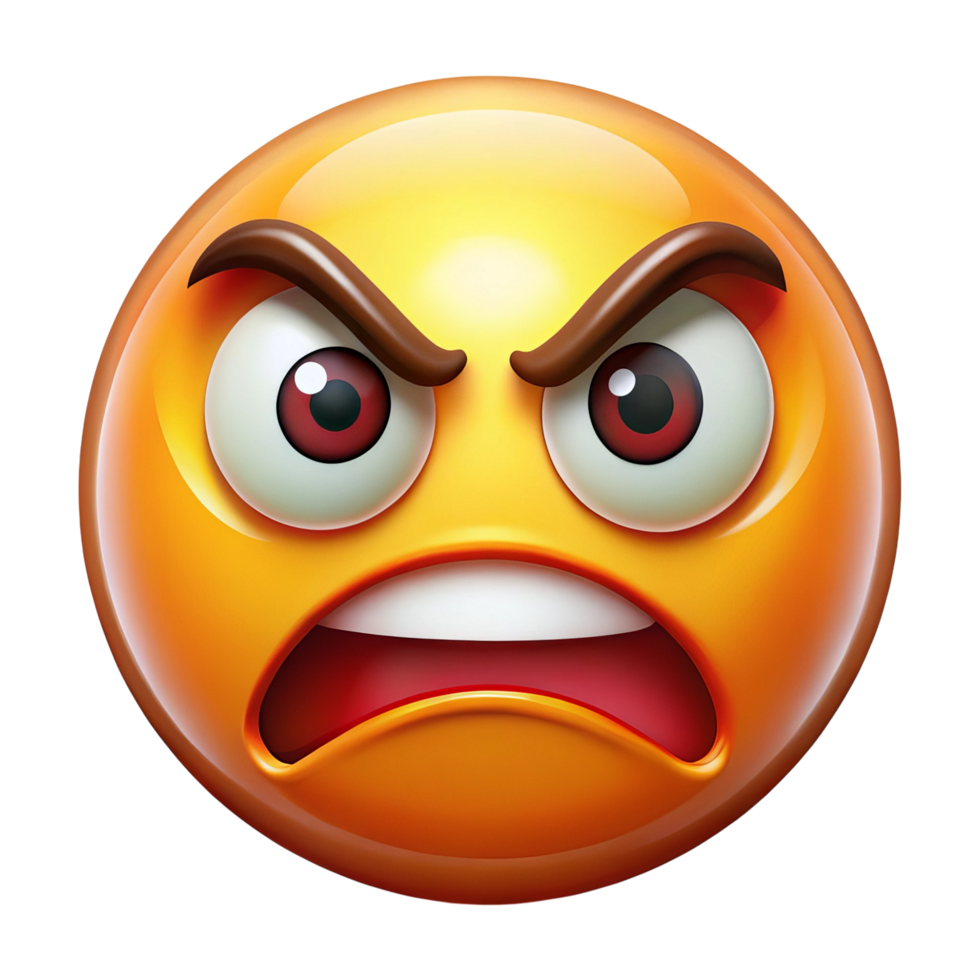 Angry Emoji Face, Perfect for Digital Communication png