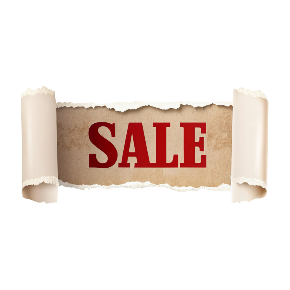 Ripped Paper Banner Announces a Sale png
