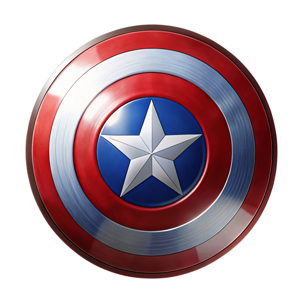 Close-up of Captain America's iconic shield. png