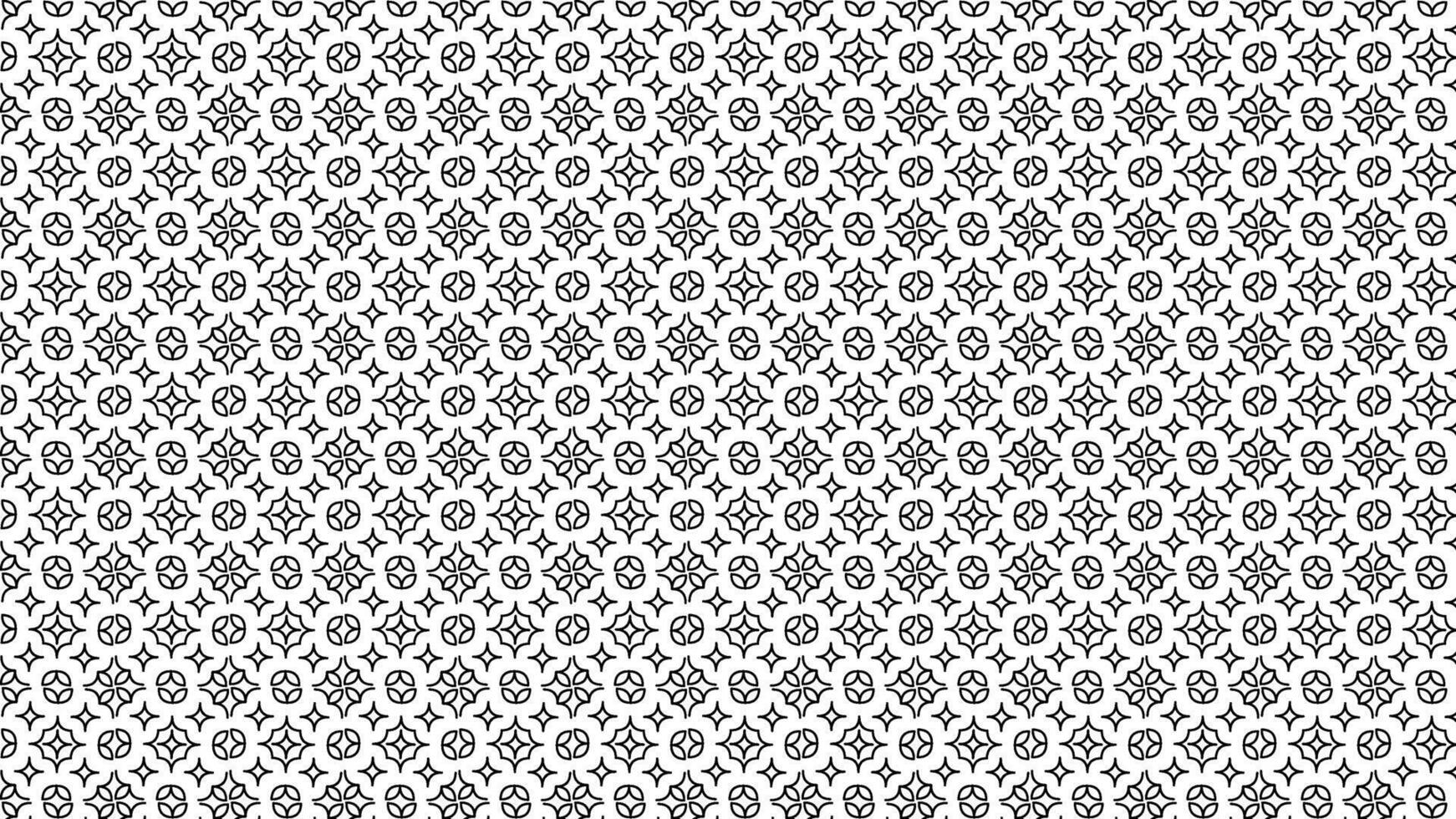 Seamless intricate black and white geometric pattern featuring symmetrical shapes, perfect for backgrounds, wallpapers, or designs emphasizing elegance and unity. vector