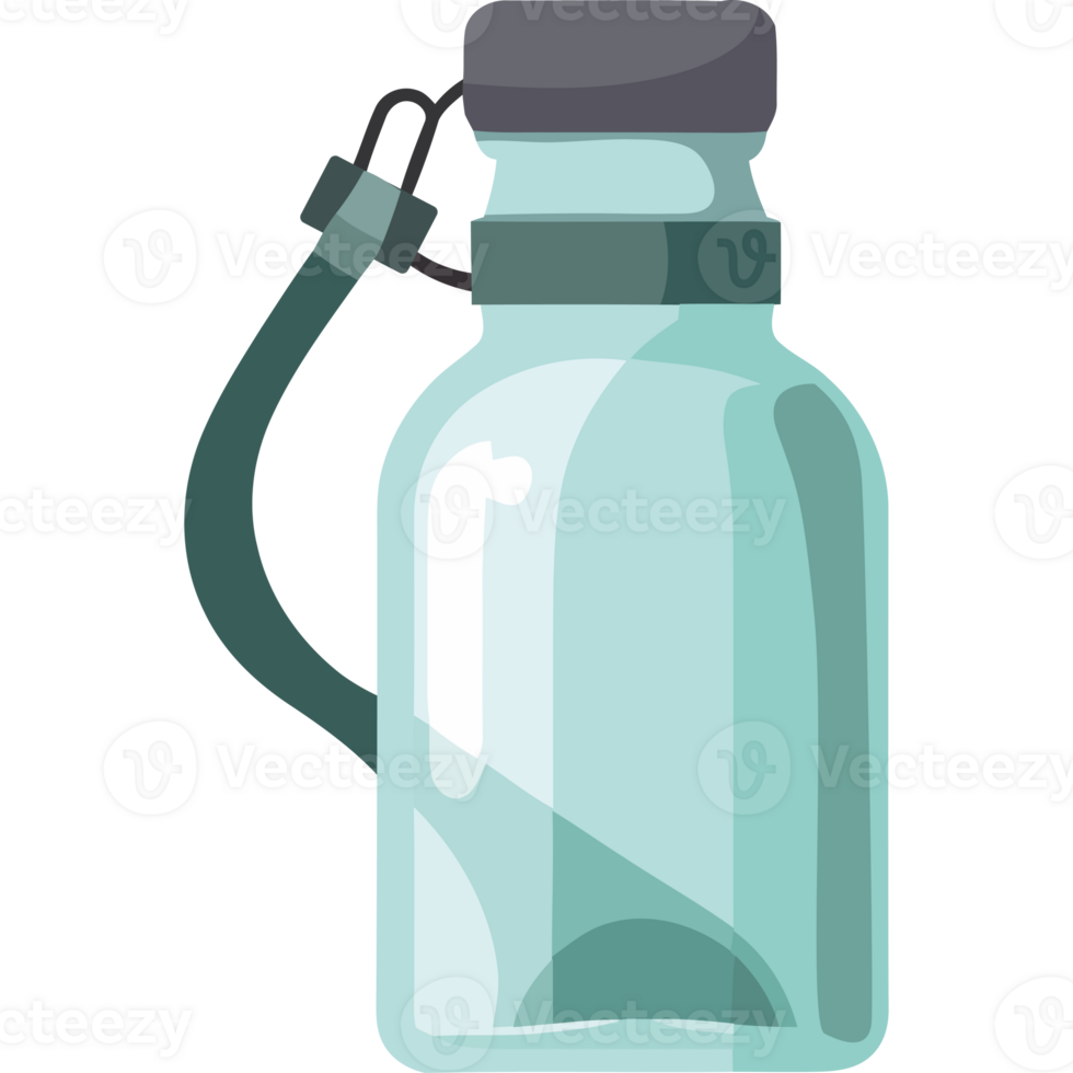 Transparent plastic bottle with handle icon isolated png