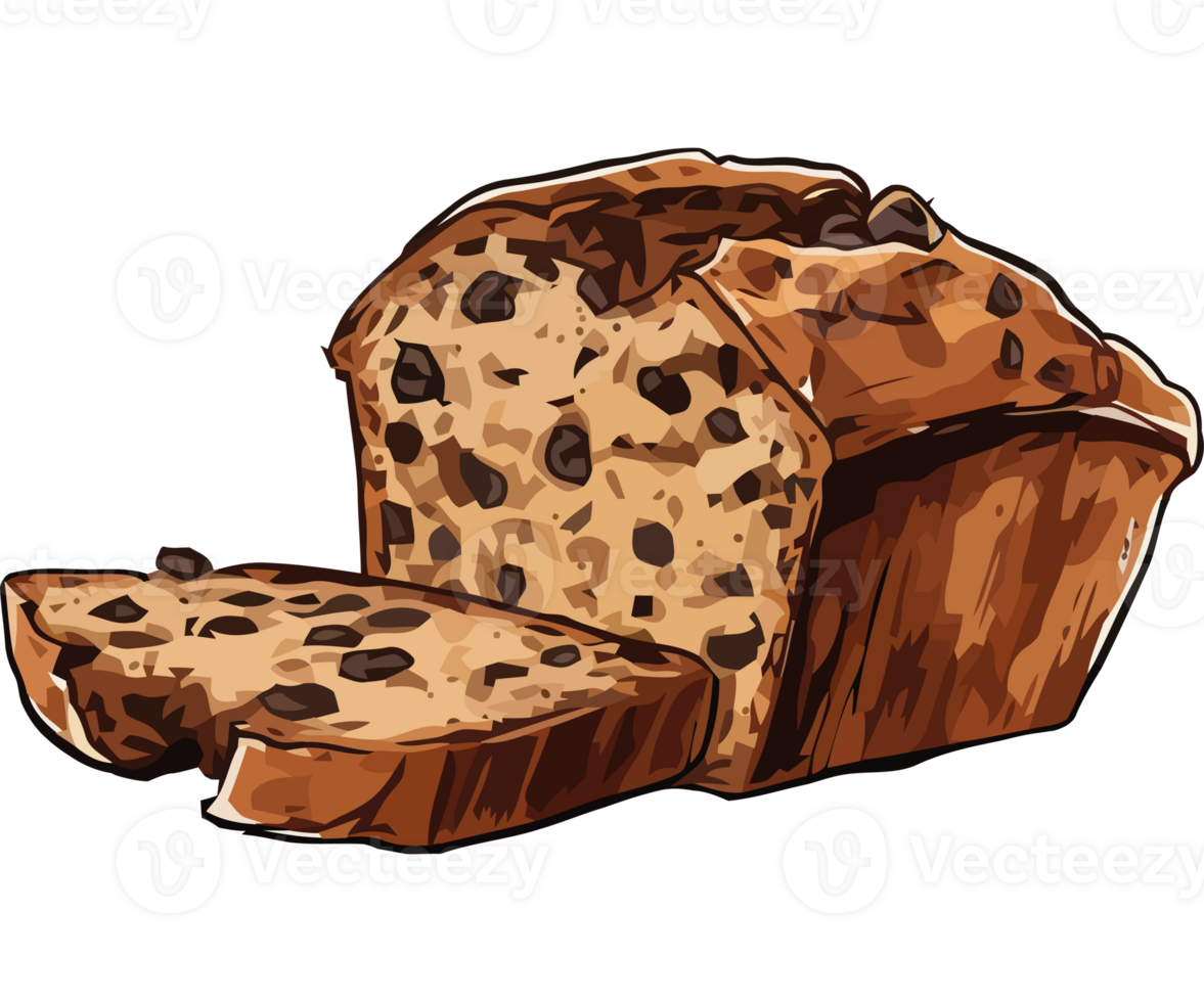 Baked bread slice with chocolate icon isolated png