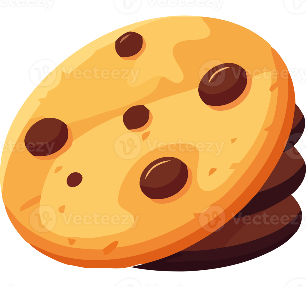 Fresh baked cookies, a sweet breakfast treat icon isolated png