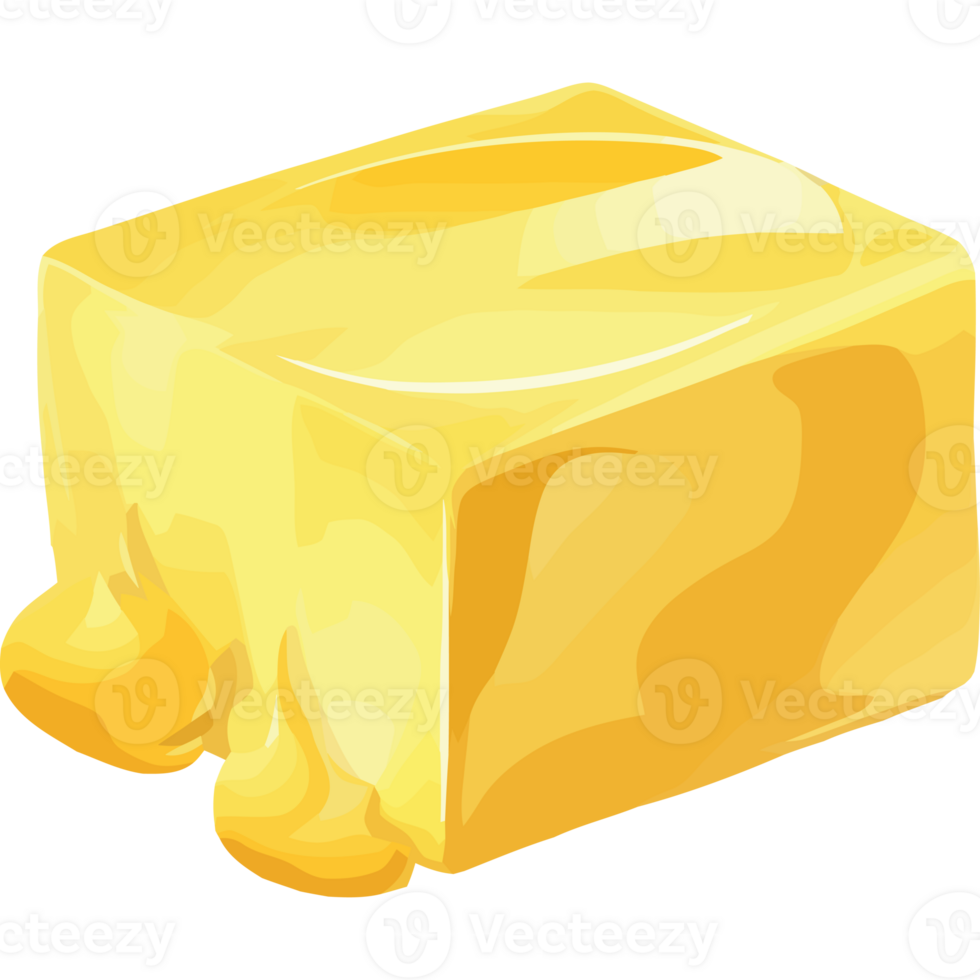 A yellow block of butter icon isolated png