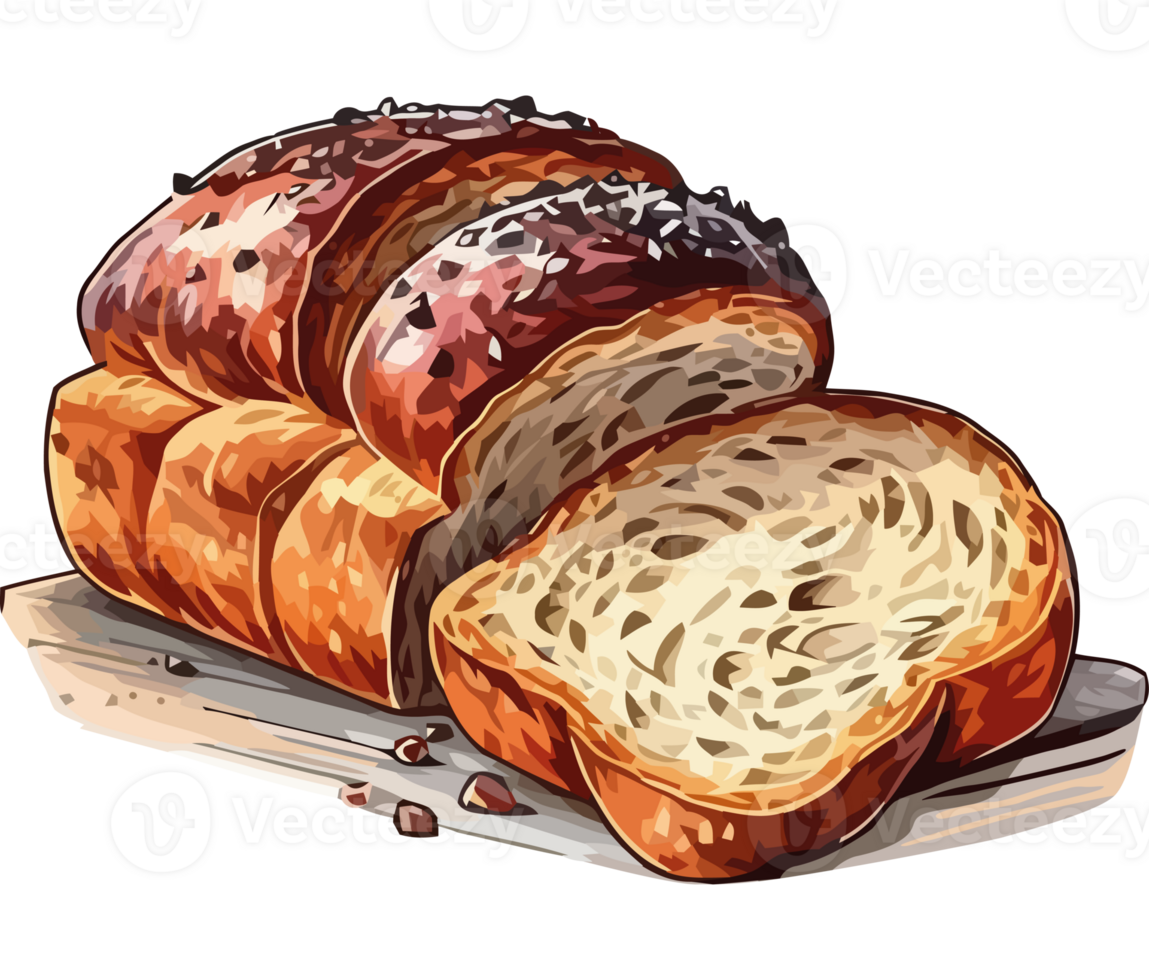 Freshly baked bread for lunch icon isolated png