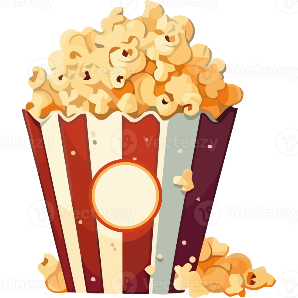 Gourmet snack bucket with pop corn icon isolated png