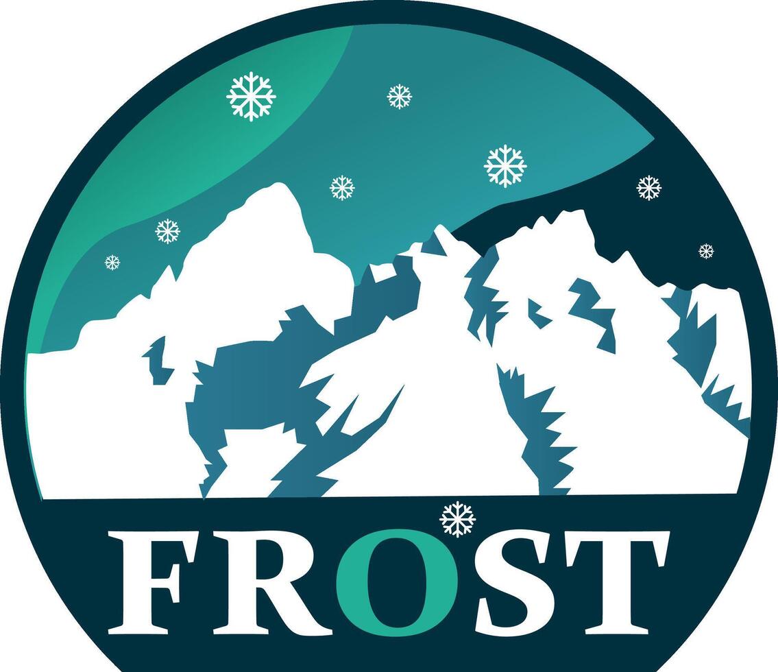 aurora borealis and frost logo vector