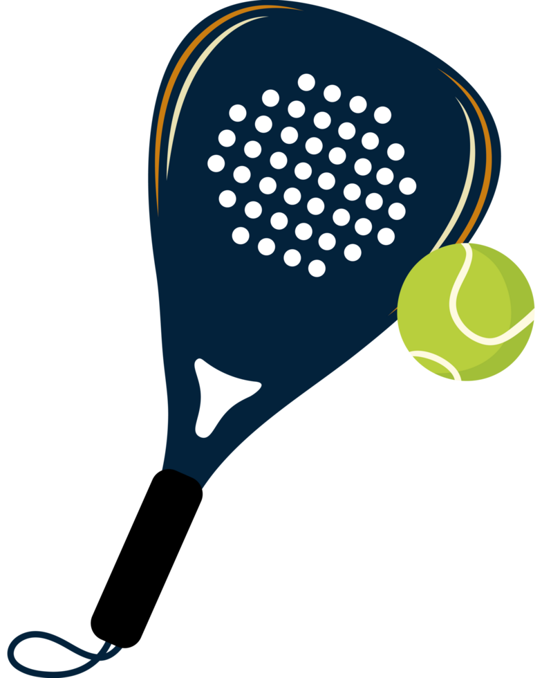 padel tennis ball and racket illustration png