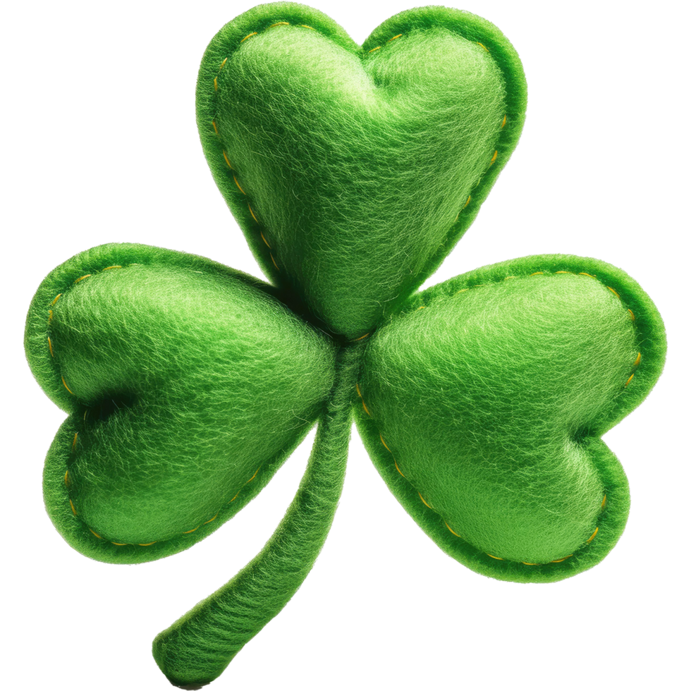 Shamrock leaf felt toy St Patrick's Day theme isolated png