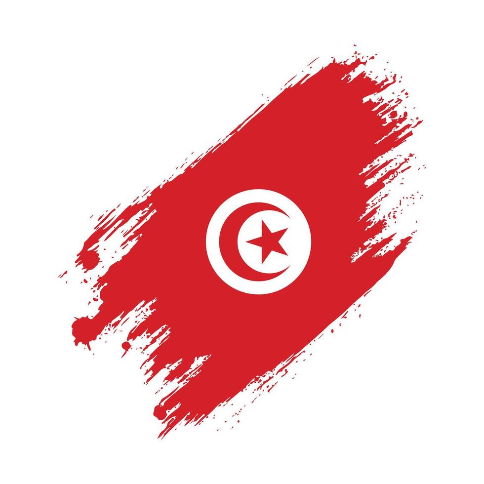 tunisia flag, illustration on white background vector