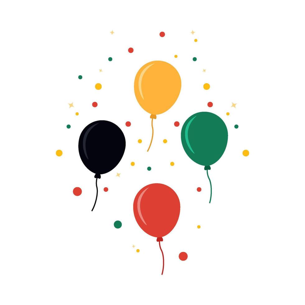 Black History Month Balloons Illustration vector