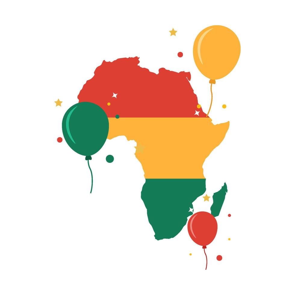 Black History Month Illustration With Map Of Africa vector
