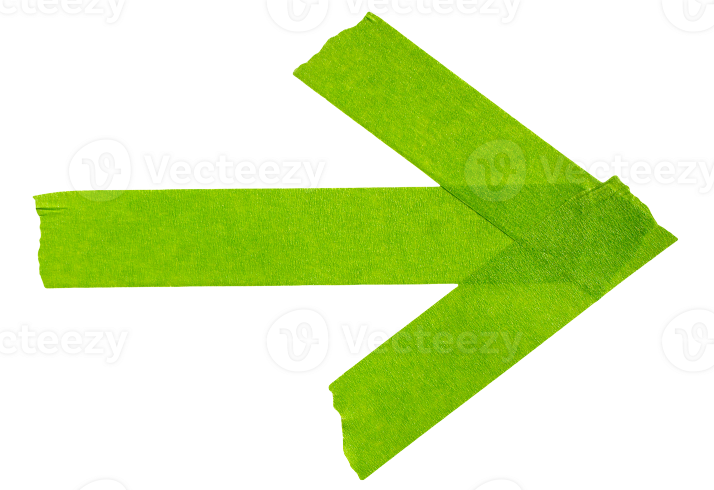 Arrow shape sticky green paper tape cut out design element png