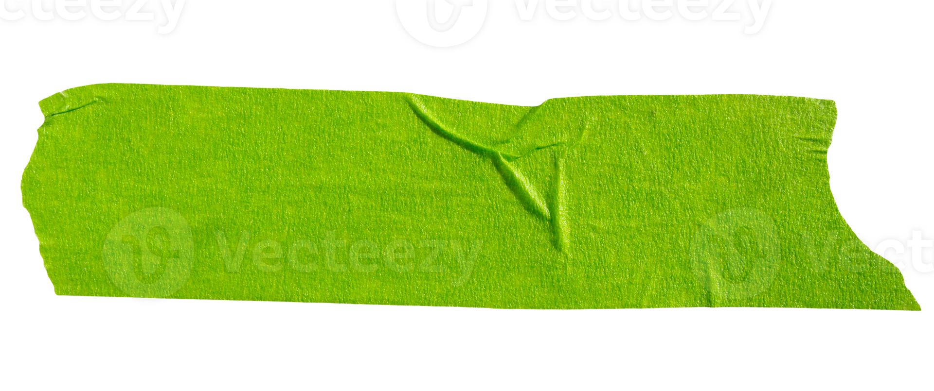 Green adhesive paper tape isolated on transparent background png
