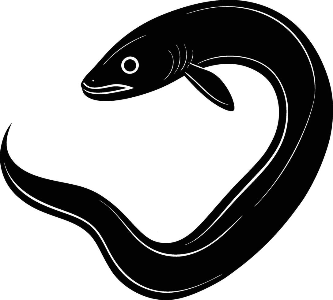 Eel silhouette illustration. vector