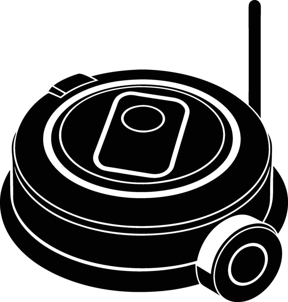 Smart Home Robot Vacuum Cleaner Silhouette Design vector