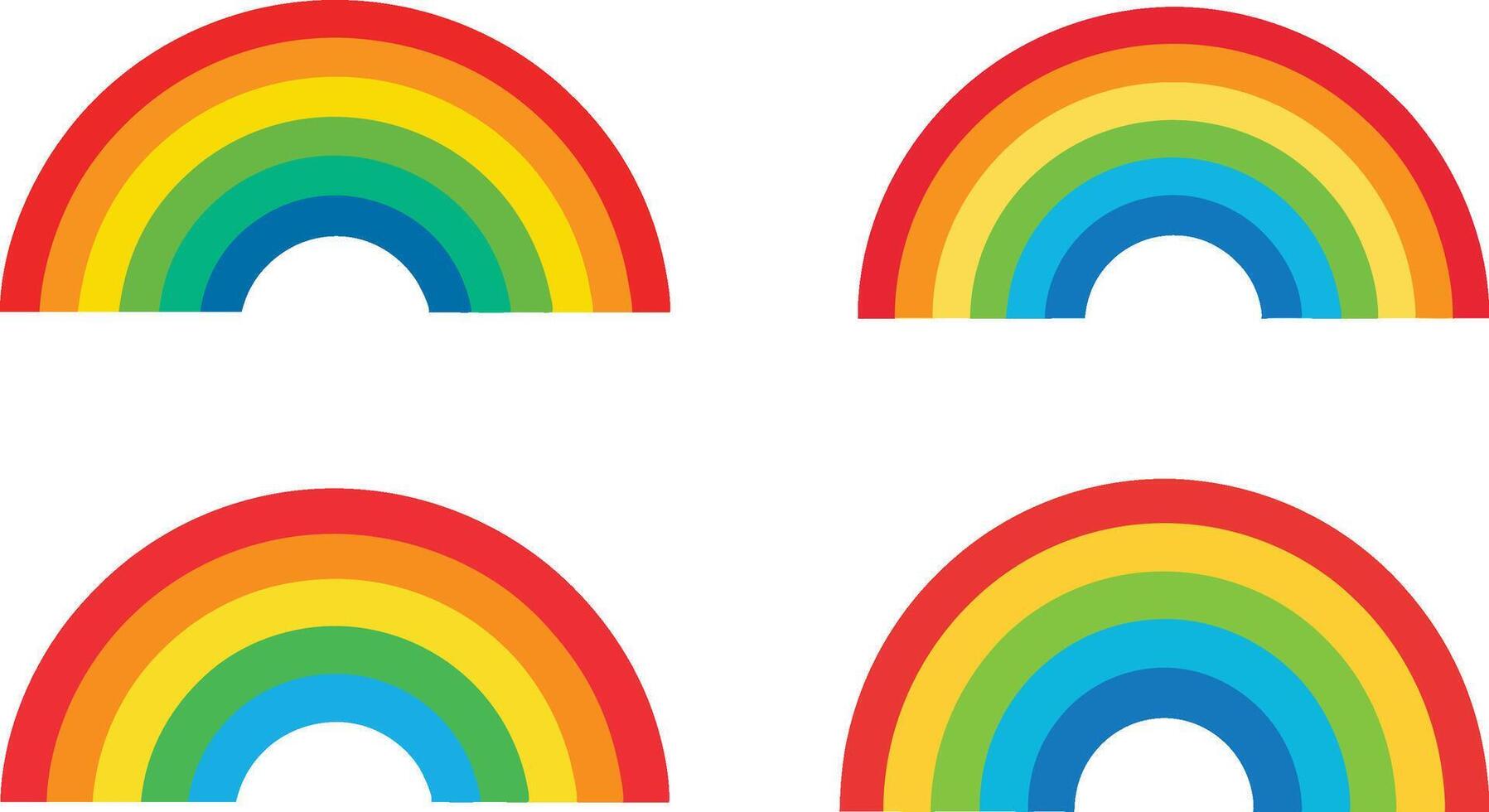 Rainbow icon template set illustration vector