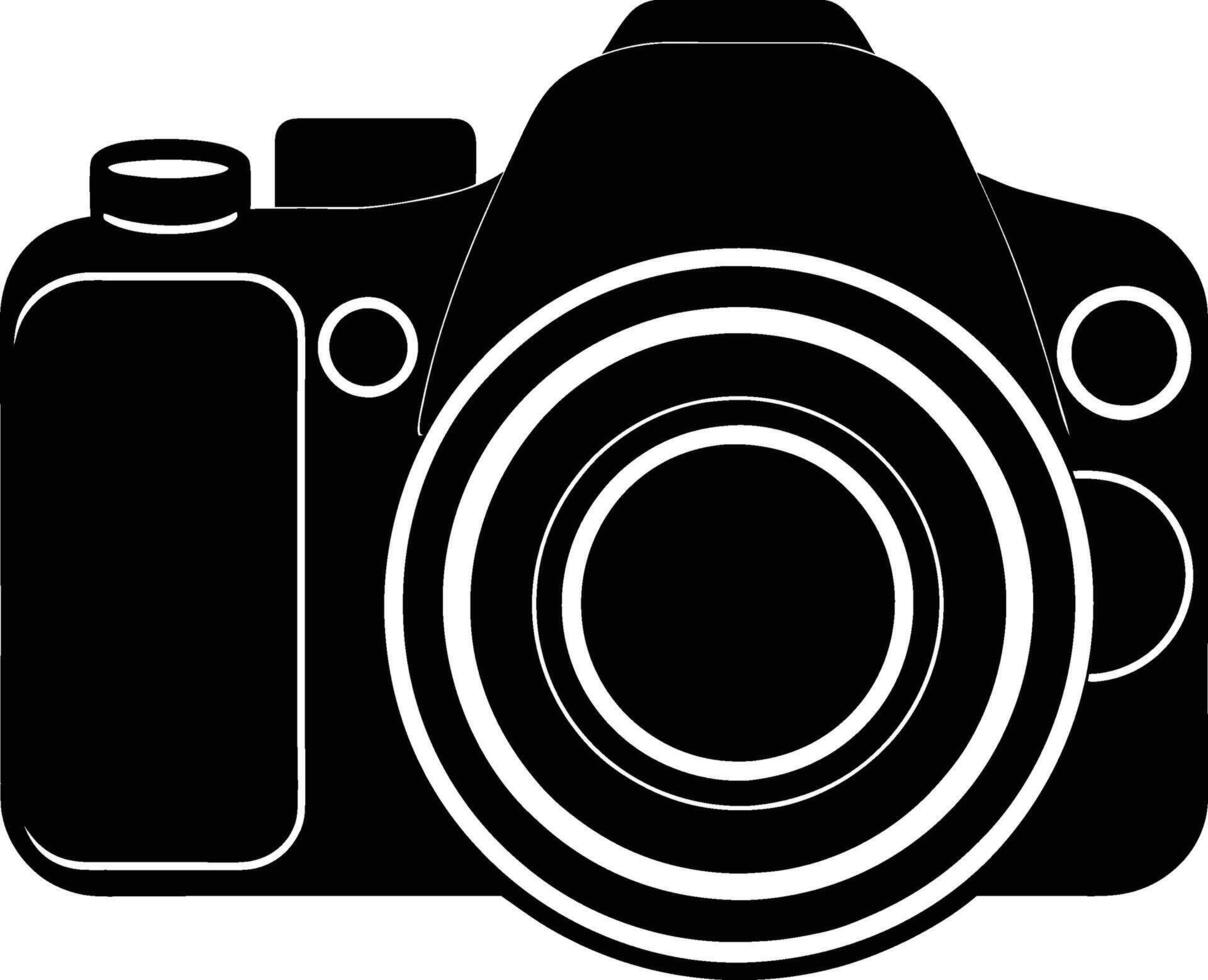 Nice DSLR camera silhouette illustration vector