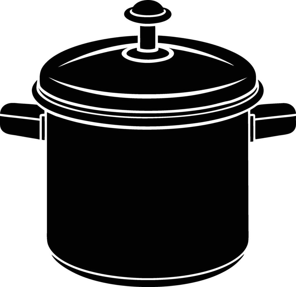 Cooking Pressure cooker silhouette illustration vector