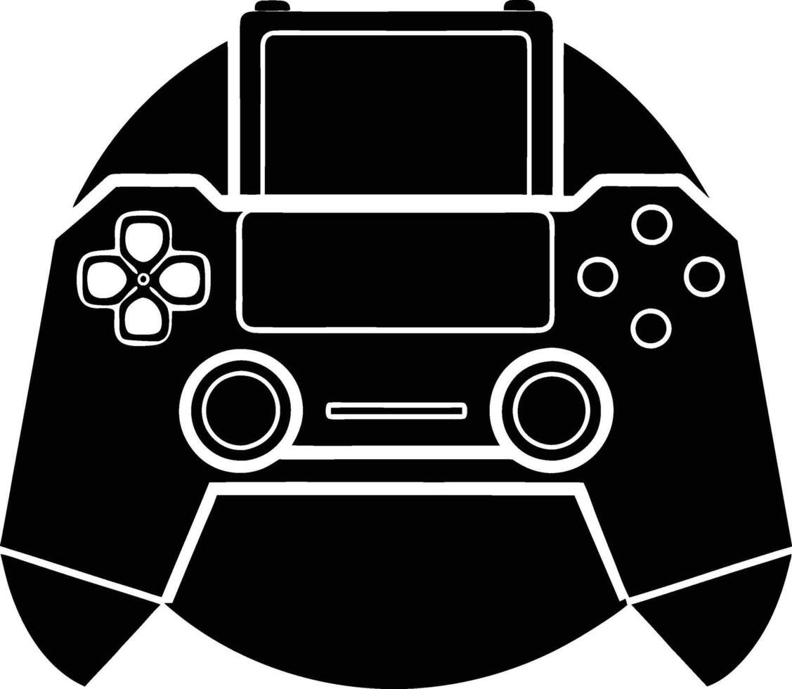 Gaming Console in Silhouette Style Illustration vector