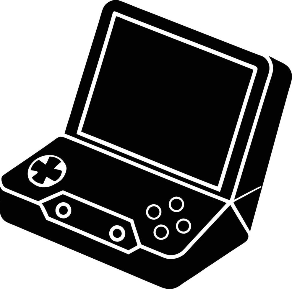 Gaming console silhouette illustration. vector