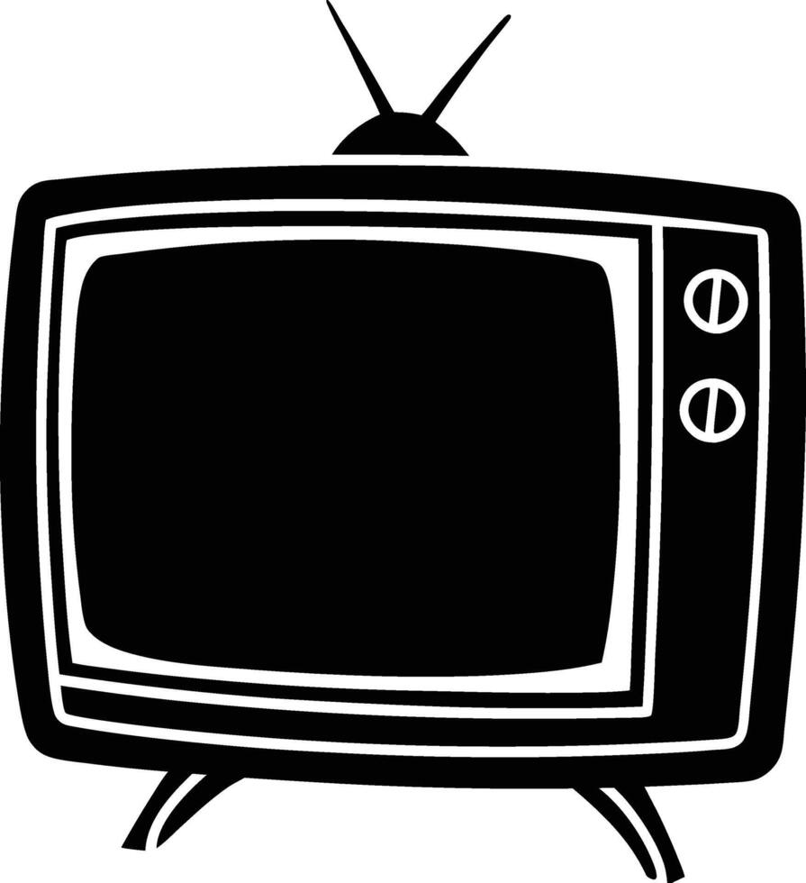 Black Smart Tv silhouette illustration vector